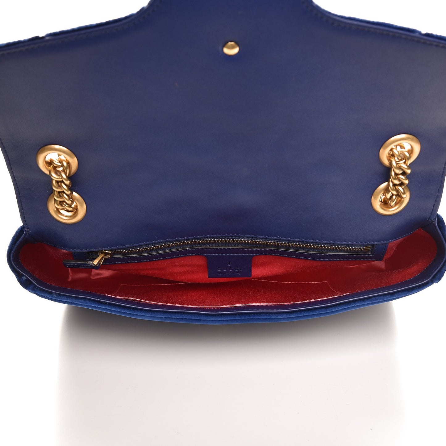 Velvet Matelasse Medium GG Marmont Shoulder Bag Cobalt Blue