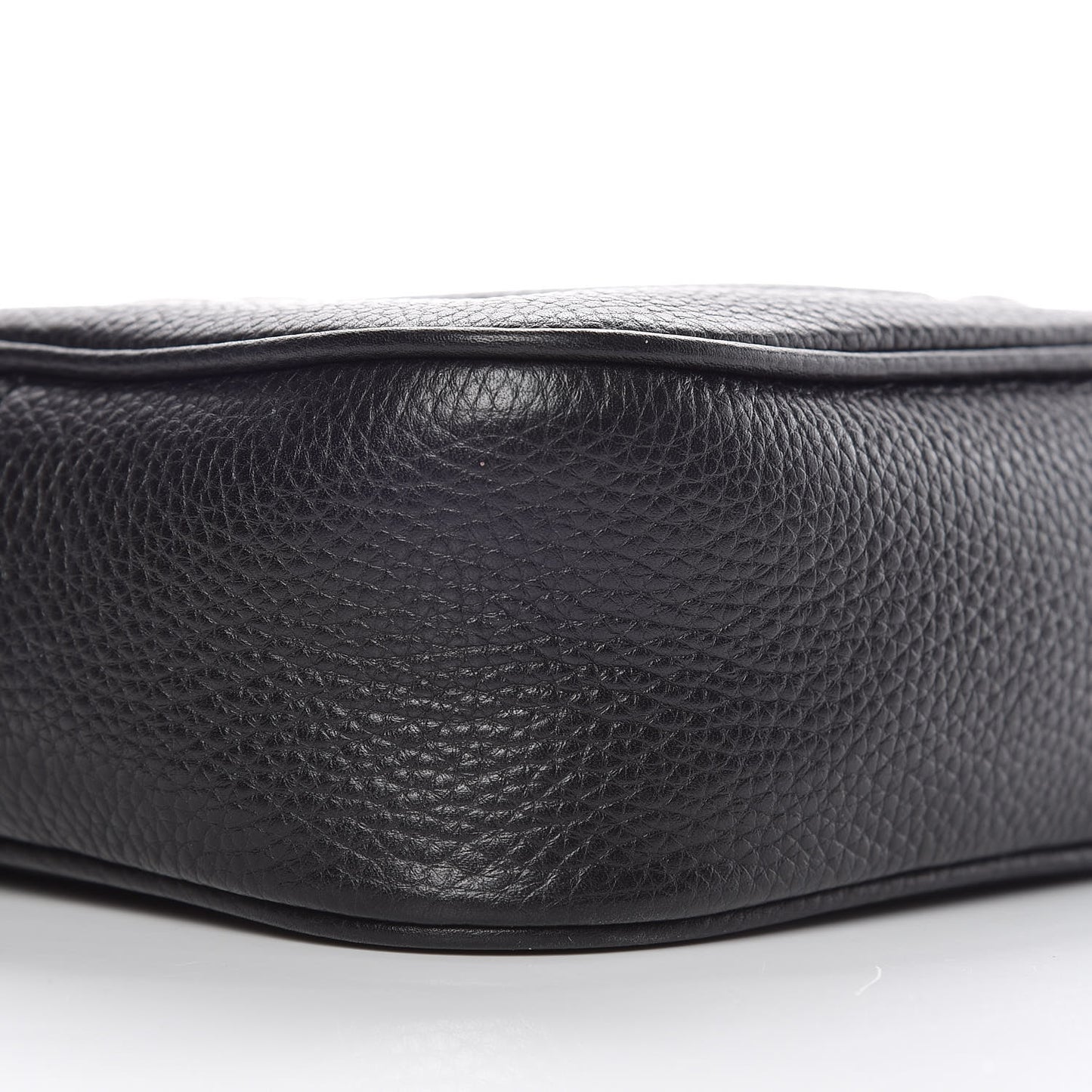 Pebbled Calfskin Small Soho Disco Bag Black