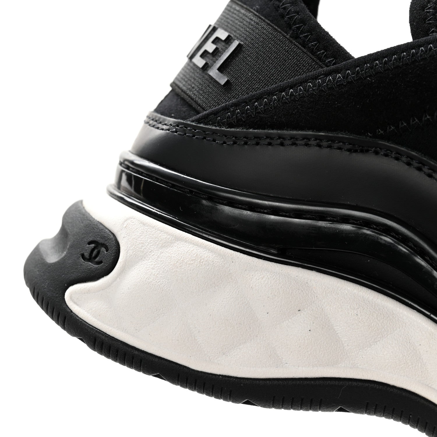 Chanel Velvet Calfskin Mixed Fibers CC Sneakers 35.5 Black 8 of 10