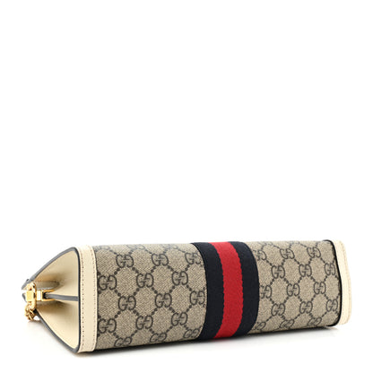 Gucci GG Supreme Monogram Textured Calfskin Web Small Ophidia Chain Shoulder Bag Beige Ebony Mystic White 4 of 17