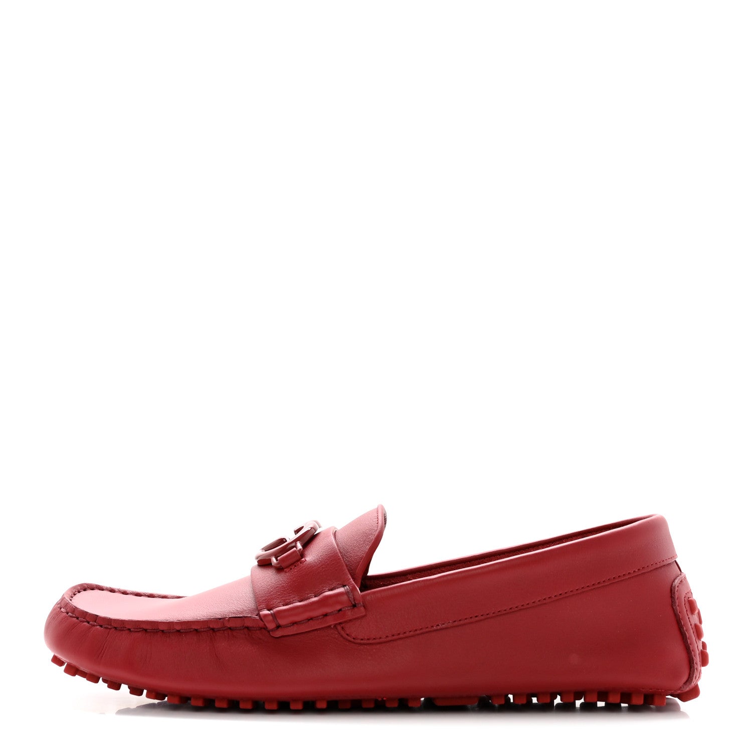 Gucci Clove Calfskin Monochrome Mens Interlocking G Driver Loafers 9.5 Red 1 of 12