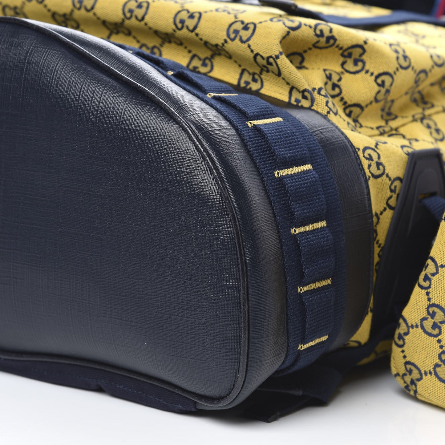 Monogram Multicolor Script Logo Large Double Pocket Backpack Yellow Blue