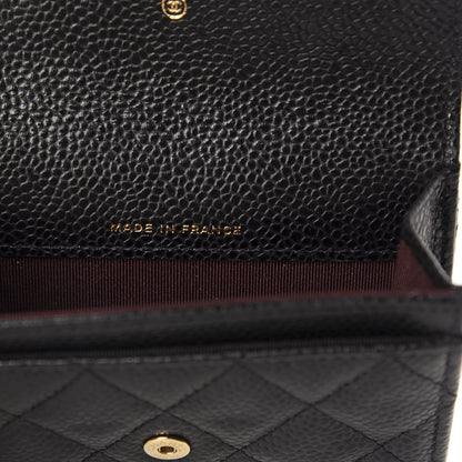 Chanel Caviar Quilted Flap Card Holder Wallet Black 7 of 9