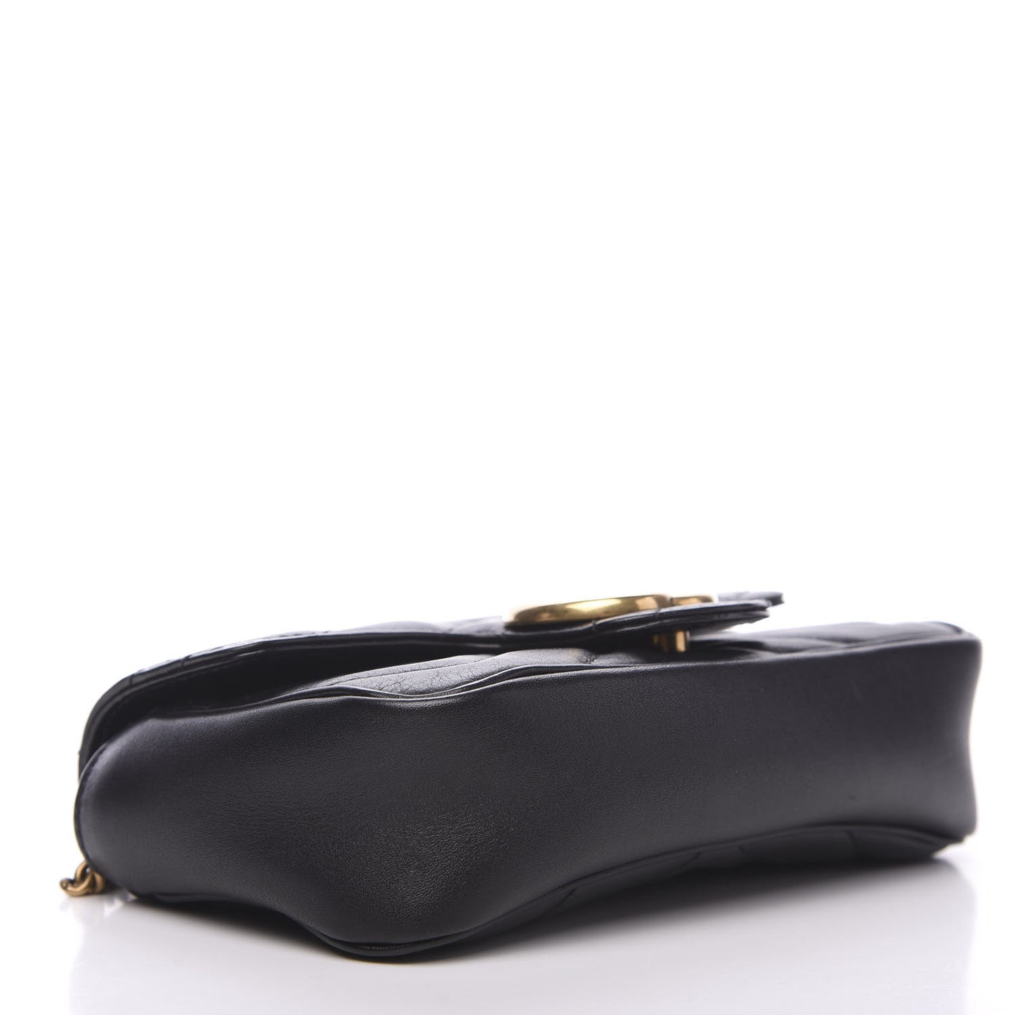 Calfskin Matelasse Super Mini GG Marmont Shoulder Bag Black