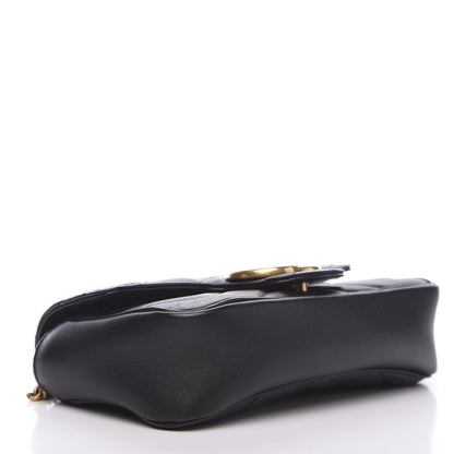 Gucci Calfskin Matelasse Super Mini GG Marmont Shoulder Bag Black 3 of 11
