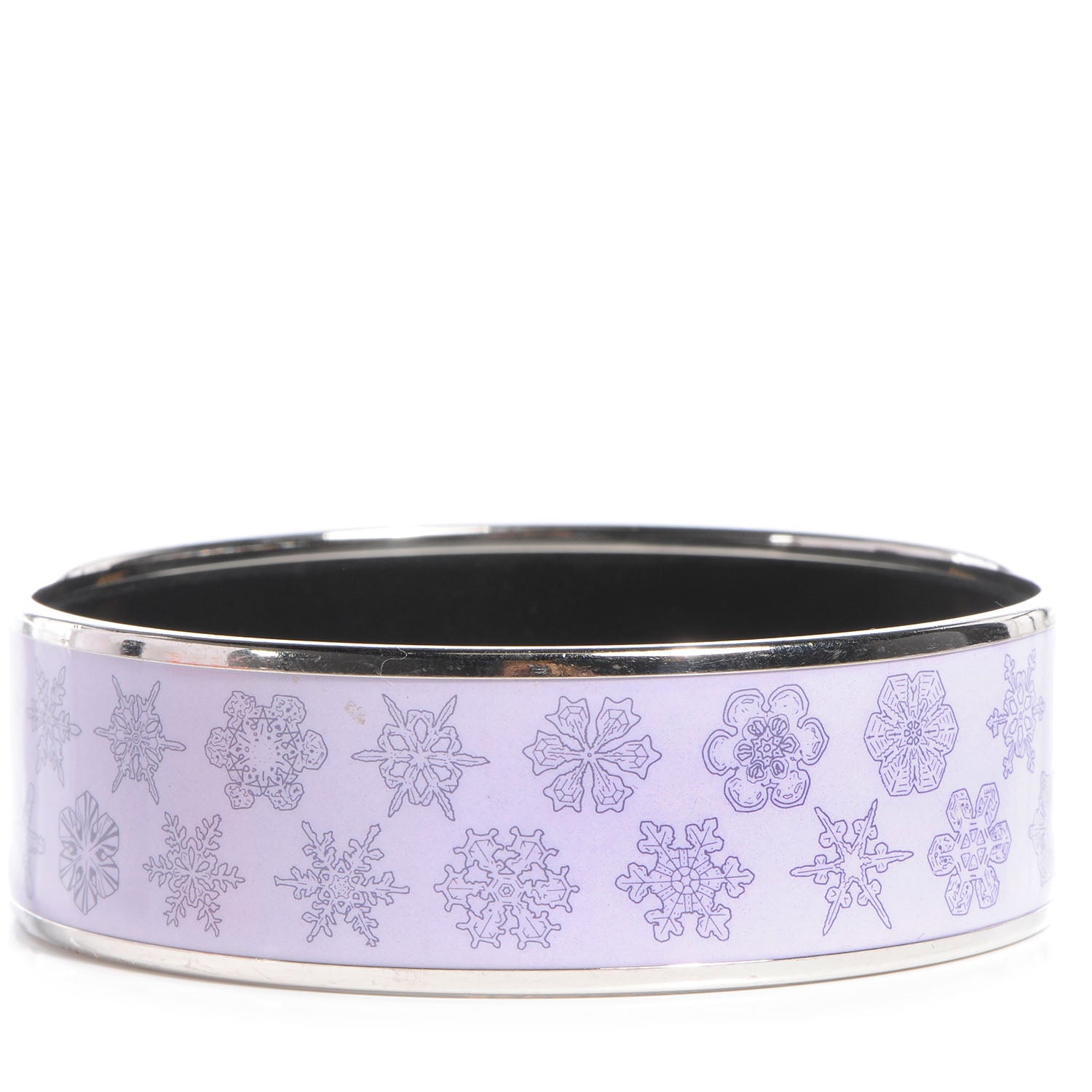 Hermes Enamel Printed Carillons D'Hiver Wide Bracelet 70 Purple 1 of 5