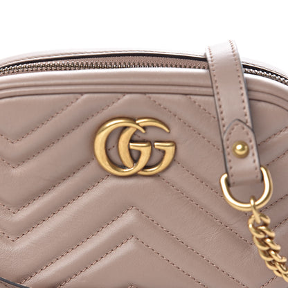 Gucci Calfskin Matelasse Mini GG Marmont Chain Shoulder Bag Nude 9 of 11