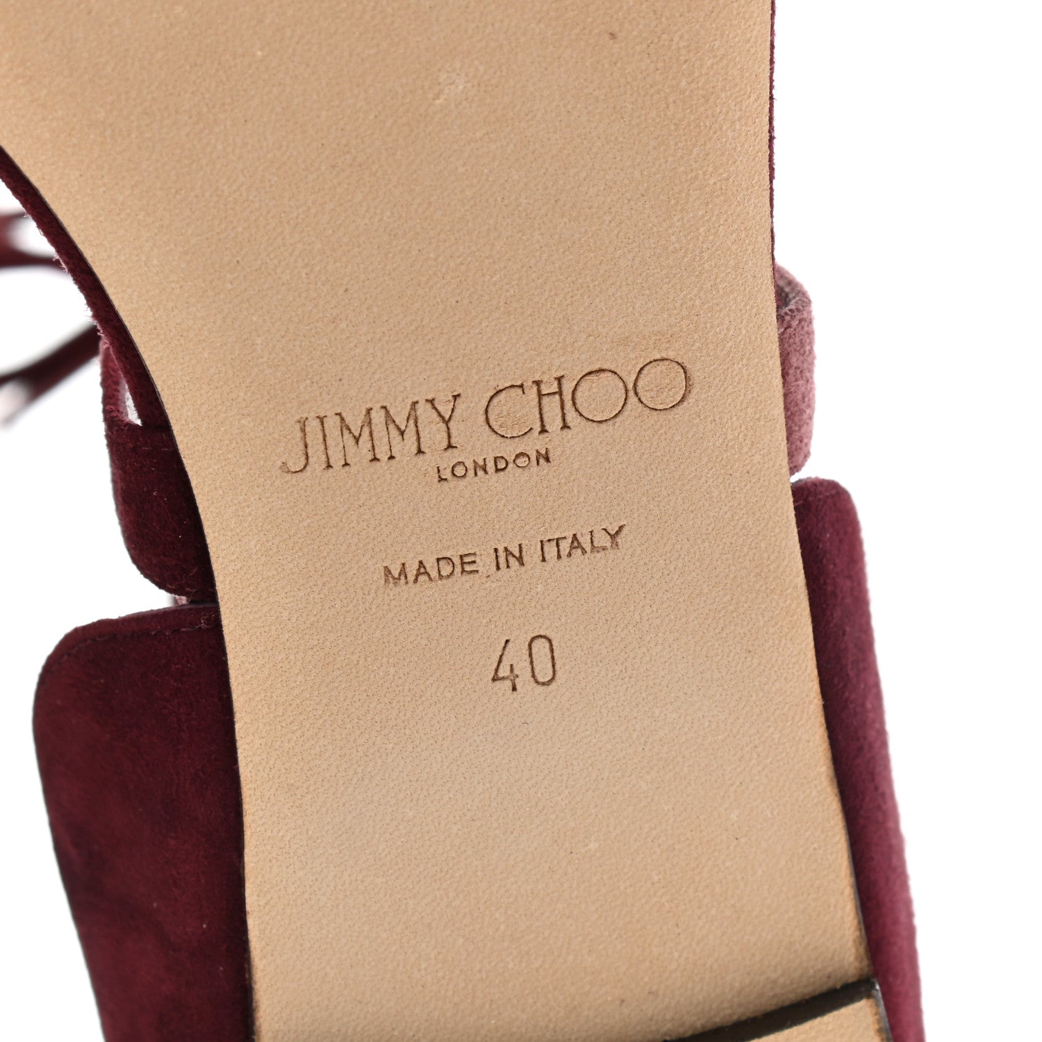 Jimmy Choo Suede Flynn Sandals 40 Vino Mix 6 of 7