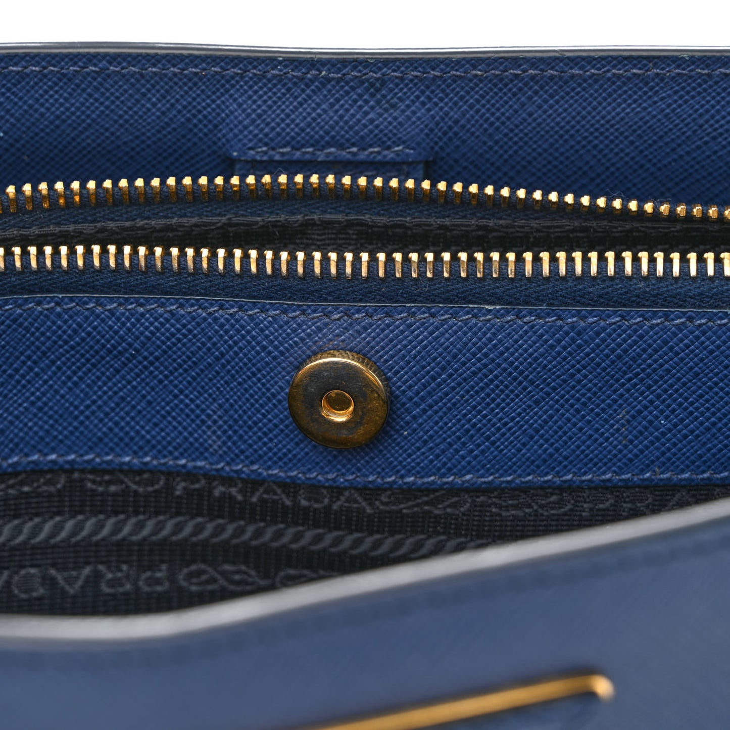 Saffiano Lux Medium Double Zip Tote Bluette