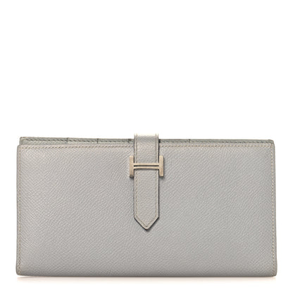 Hermes Epsom Bearn Gusset Wallet Bleu Lin 1 of 9