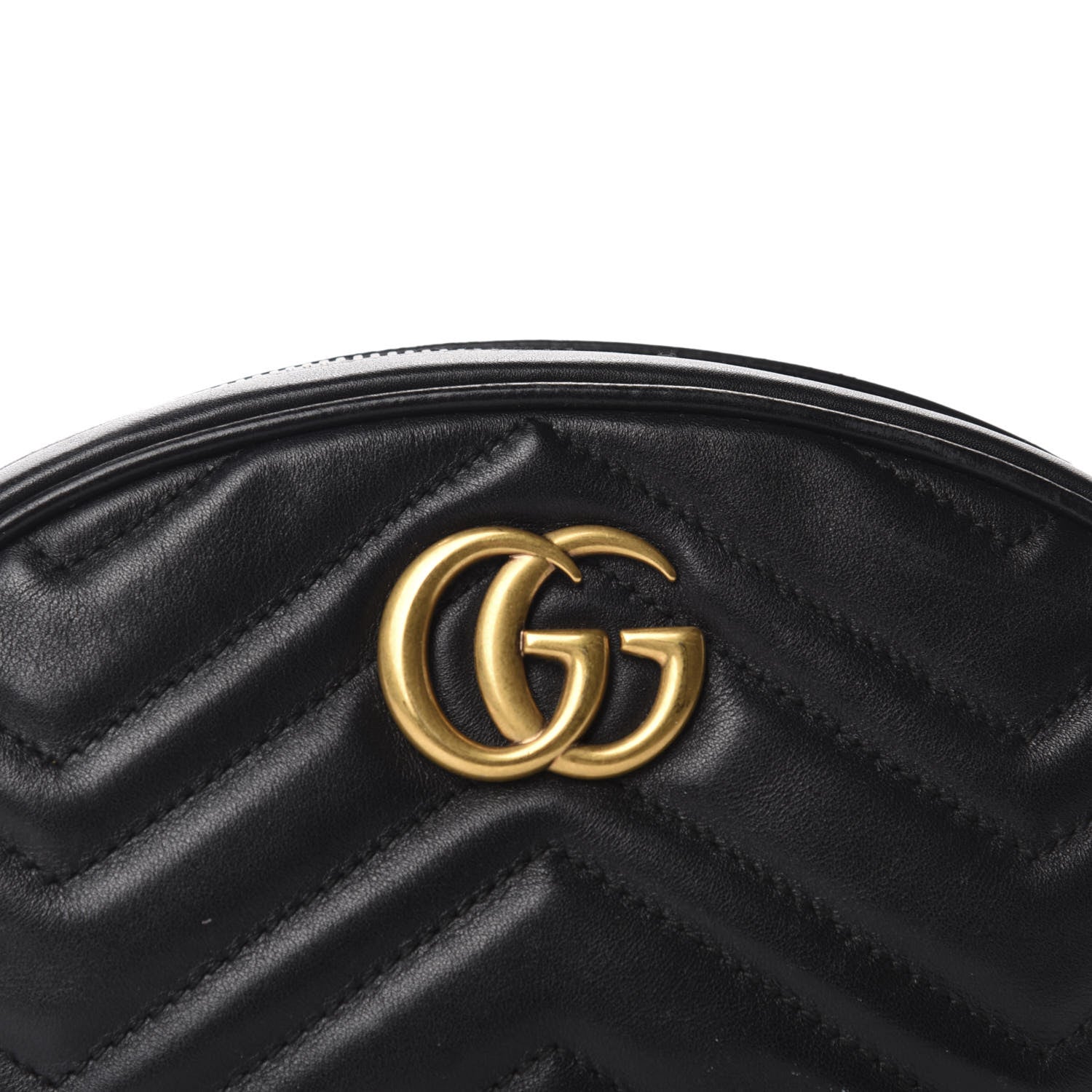 Gucci Calfskin Matelasse GG Marmont Belt Bag 85 34 Black 11 of 11