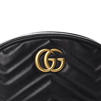 Gucci Calfskin Matelasse GG Marmont Belt Bag 85 34 Black 11 of 11