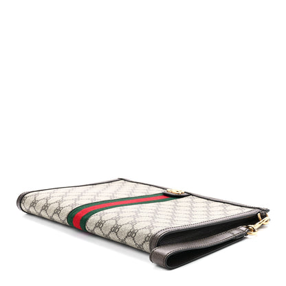 Gucci X BALENCIAGA BB Supreme Monogram Web Ophidia Wristlet Beige New Acero 9 of 11