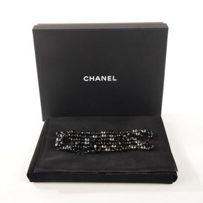 Chanel Ruthenium Beaded CC Long Necklace Black 4 of 5