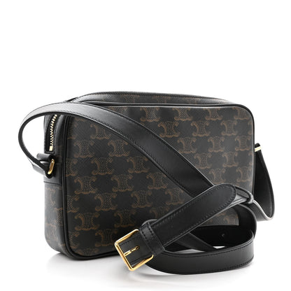 Celine Triomphe Canvas Medium Messenger Bag Black 3 of 10