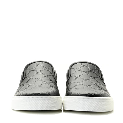 Gucci Guccissima Mens Dublin Slip On Sneakers 9 Black 2 of 14