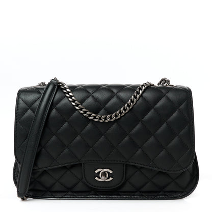 Chanel Metallic Goatskin Quilted Large Rock In Rome Flap Black 1 of 11