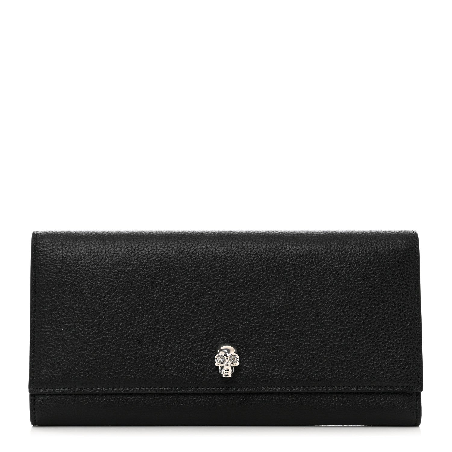 Alexander McQueen Calfskin Skull Clutch Wallet Black 1 of 6