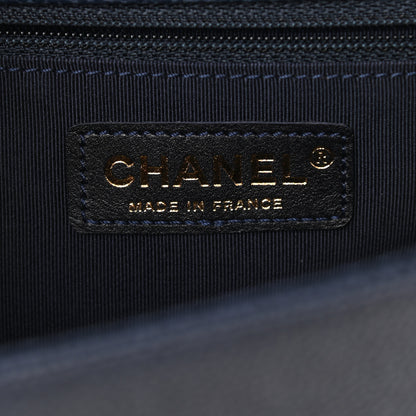 Chanel Caviar Quilted New Medium Boy Flap Dark Navy Blue 6 of 12
