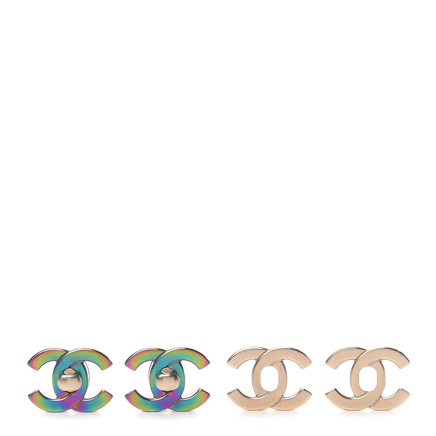 Chanel Metal CC Turnlock Interchangeable Earrings Gold 1 of 7