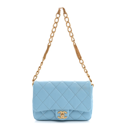 Chanel Lambskin Quilted CC Chain Flap Light Blue 1 of 9