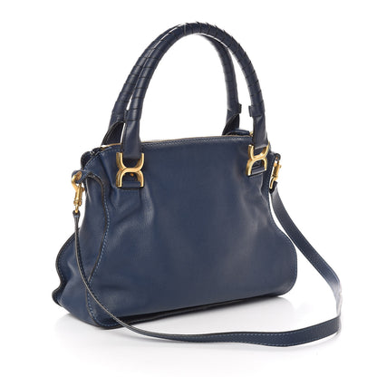 Chloe Calfskin Medium Marcie Satchel Royal Navy 3 of 8