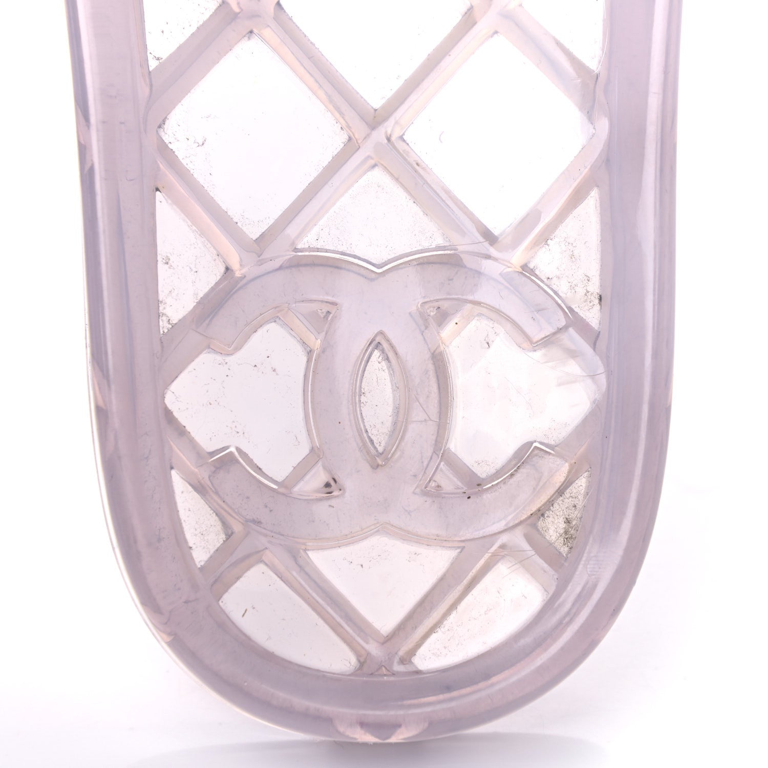 Chanel PVC Transparent Fabric CC Flat Slide Sandals 41 Navy 12 of 15
