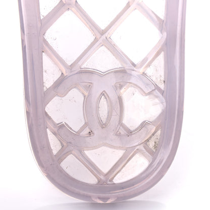 Chanel PVC Transparent Fabric CC Flat Slide Sandals 41 Navy 12 of 15