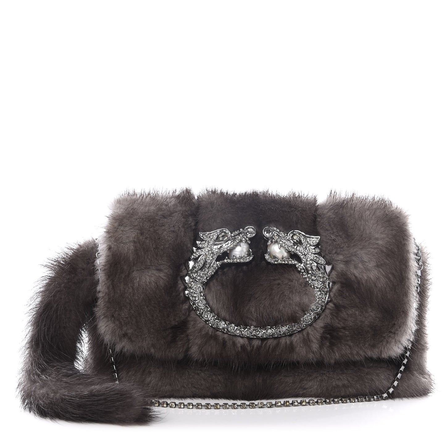 Mink Jewel Dragon Evening Bag