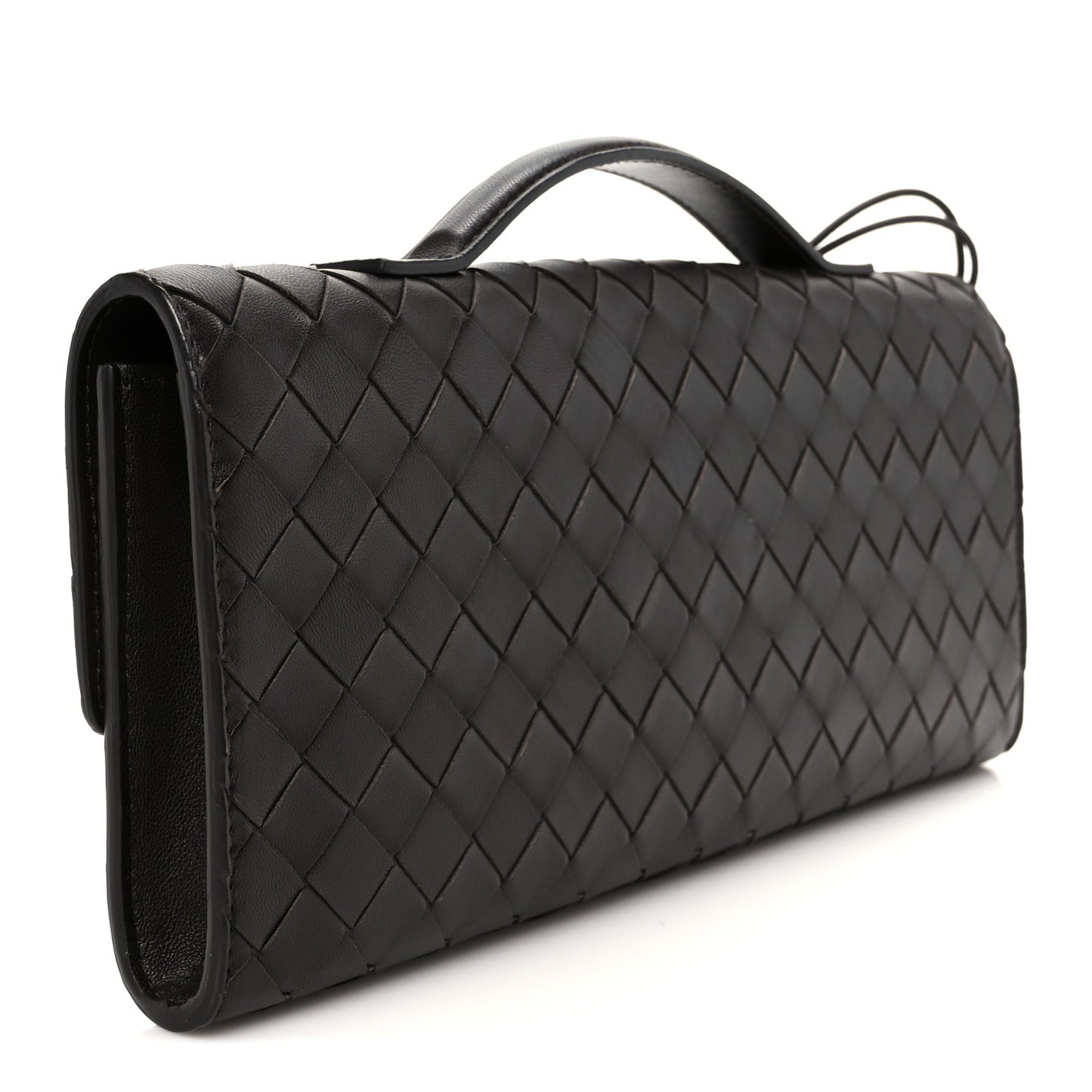 Nappa Intrecciato Long Andiamo Top Handle Clutch Fondant