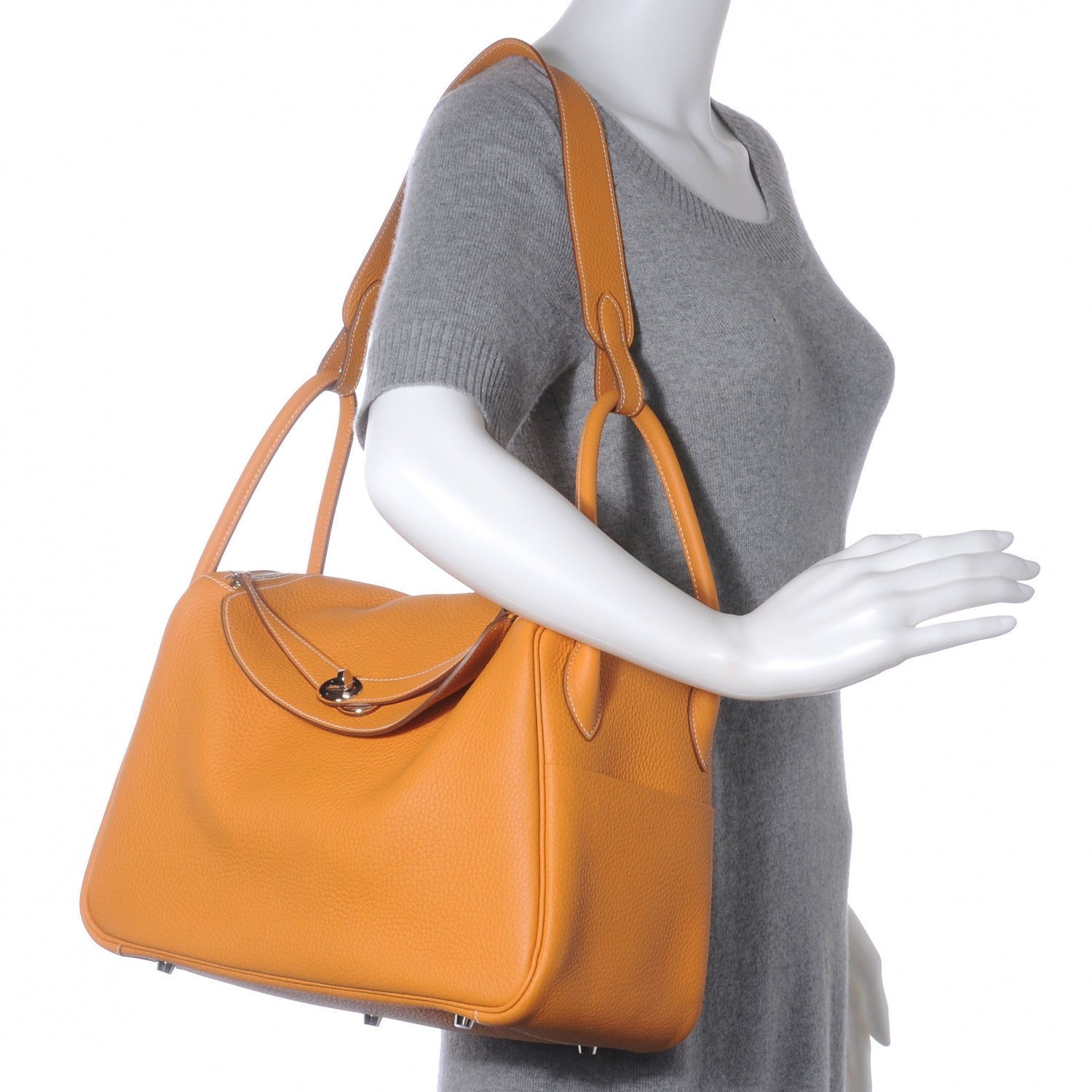 Hermes Taurillon Clemence Lindy 34 Moutarde 2 of 8