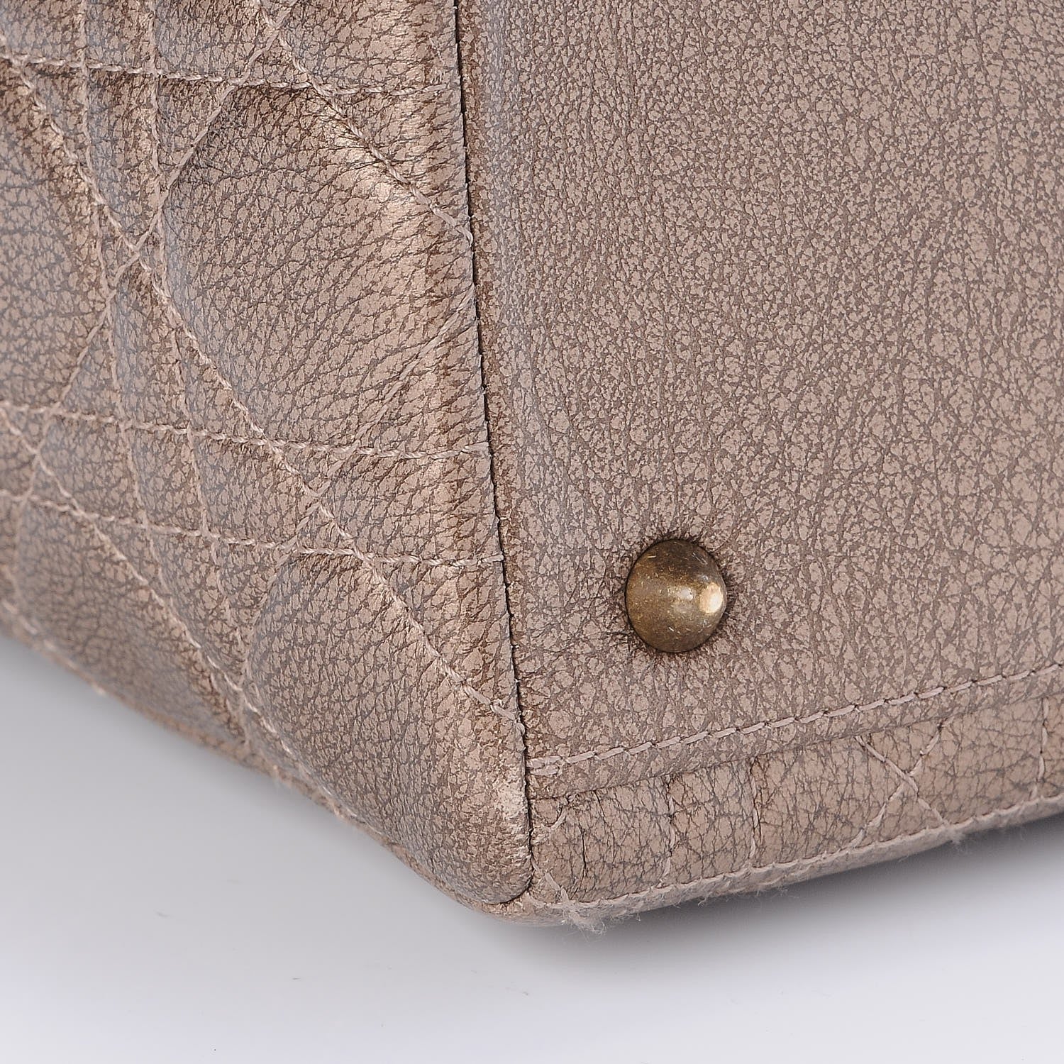 Christian Dior Metallic Lambskin Cannage Medium Lady Dior Bronze 10 of 10