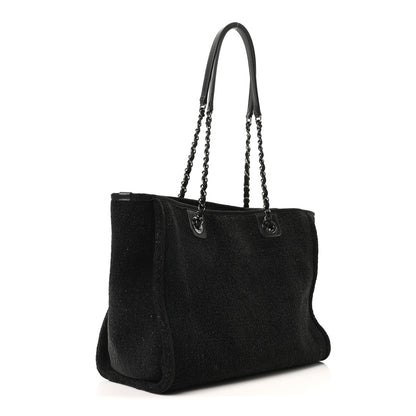 Chanel Lurex Canvas Small Deauville Tote Black 3 of 10