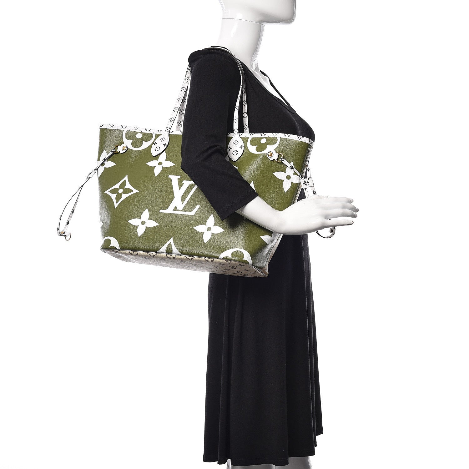 Louis Vuitton Monogram Giant Neverfull MM Kaki 2 of 10