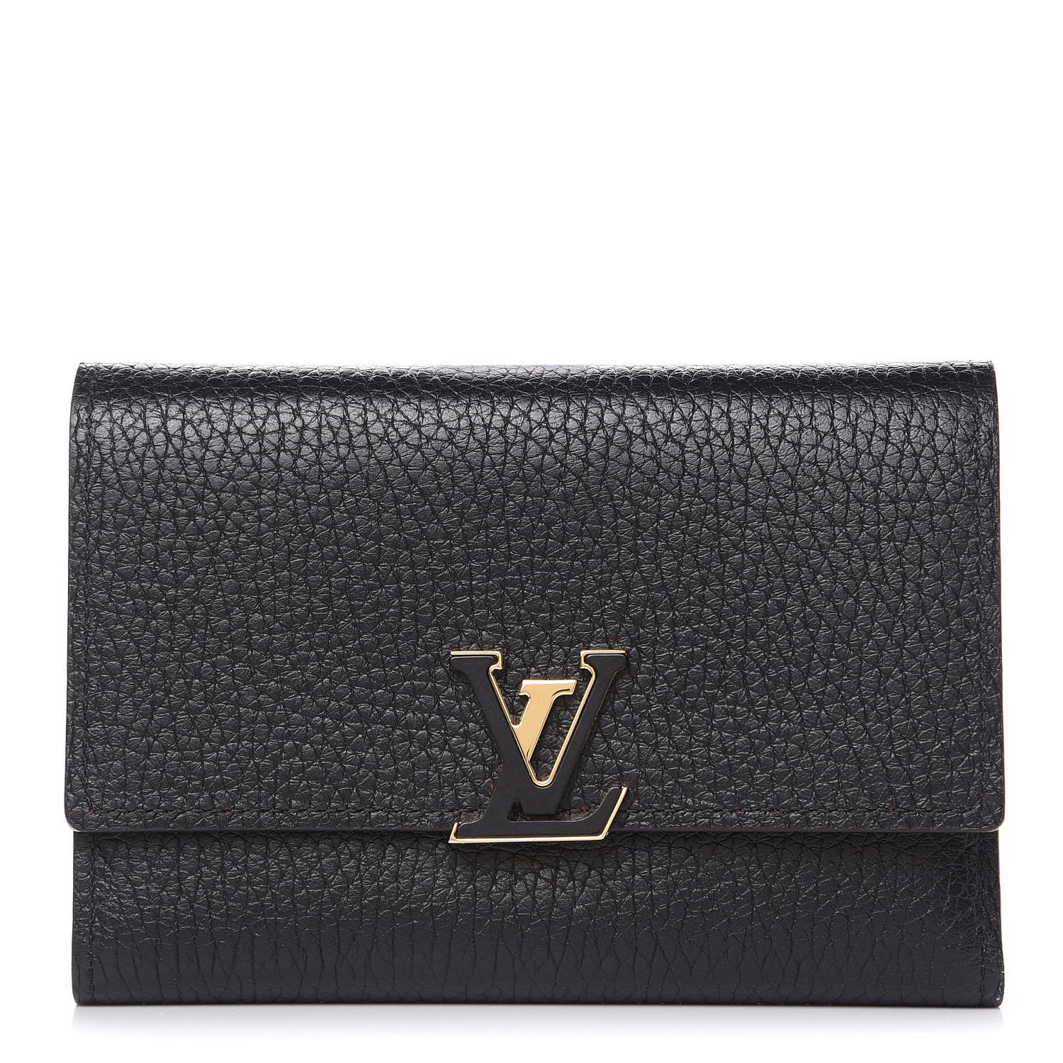 Louis Vuitton Taurillon Capucines Compact Wallet Black 1 of 9