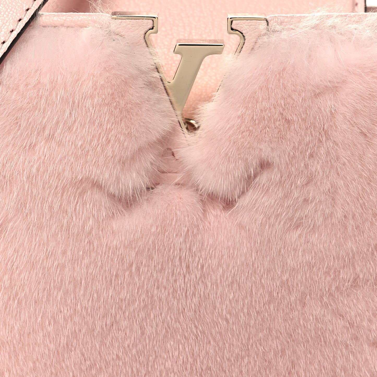 Mink Calfskin Goatskin Capucines Mini Rosewater Pink