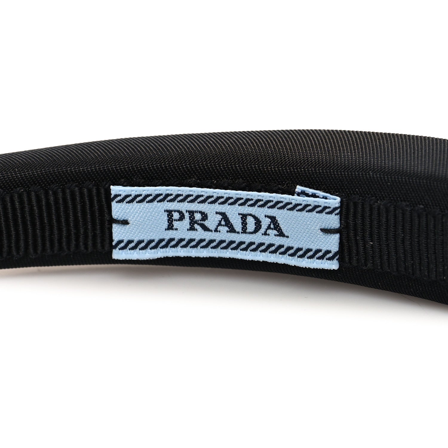 Prada Re-Nylon Triangle Logo Thin Headband Black 4 of 5