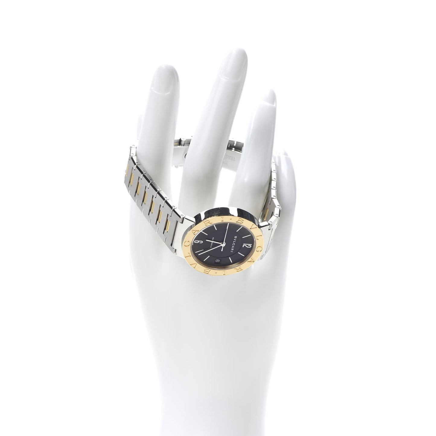Stainless Steel 18K Yellow Gold 33mm Quartz Watch Black