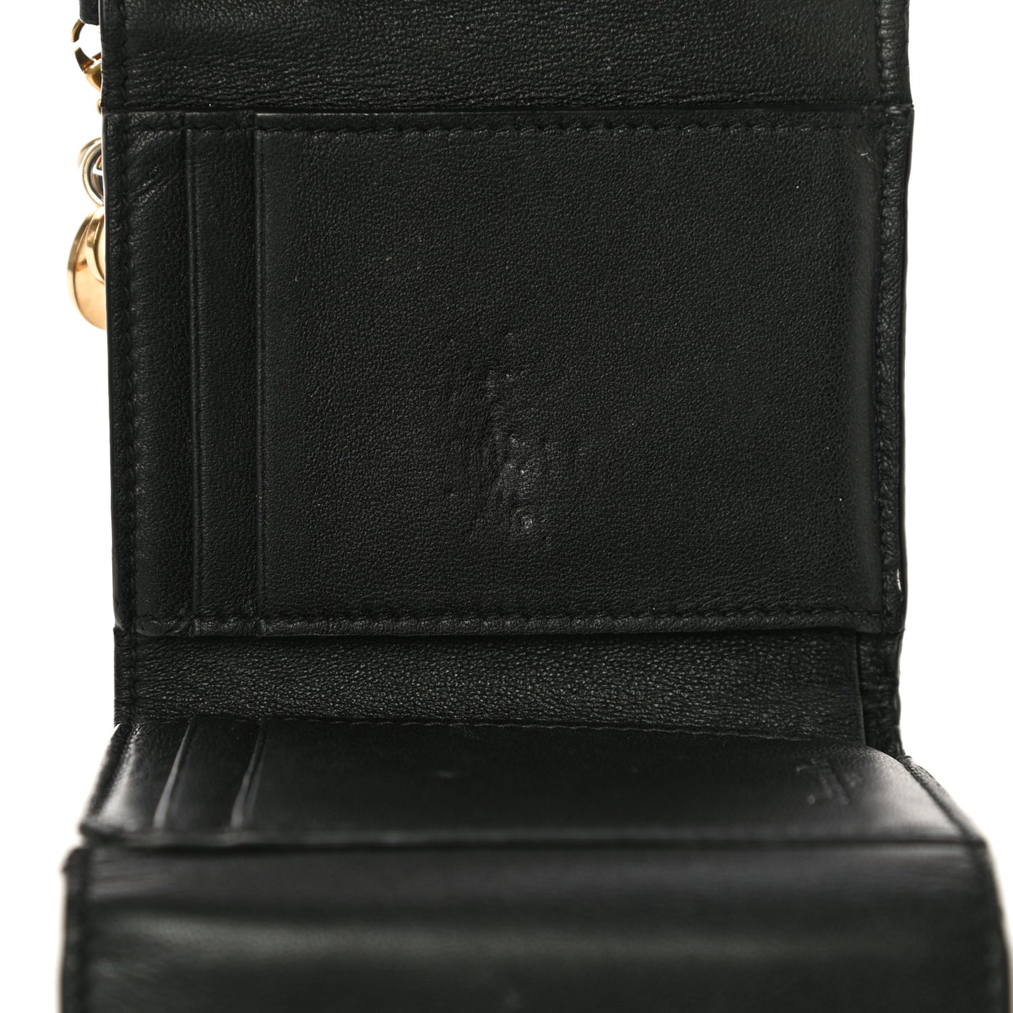 Lambskin Cannage Lady Dior Lotus Wallet Black