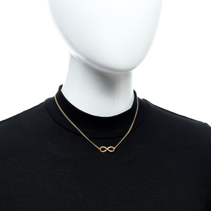 Tiffany 18K Rose Gold Infinity Double Chain Pendant Necklace 2 of 5