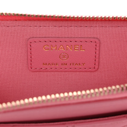 Chanel Lambskin Quilted CC Zip Around Card Holder Pink 6 of 9
