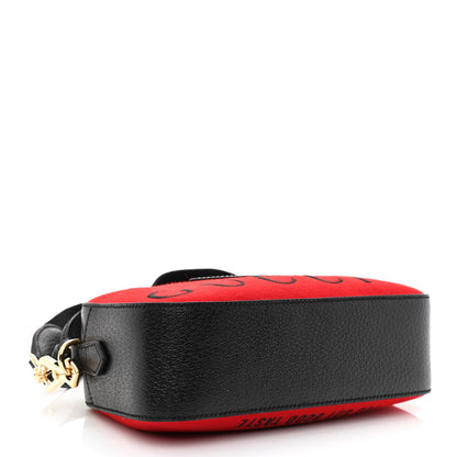 Gucci Felt Calfskin Script Logo Gucci 100 Camera Bag Bright Hibiscus Black Azure 4 of 11