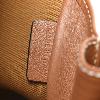 Celine Triomphe Canvas Lambskin Clutch On Chain Tan 6 of 11