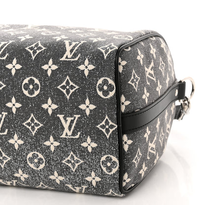 Louis Vuitton Denim Monogram Jacquard Speedy Bandouliere 25 Black 10 of 10