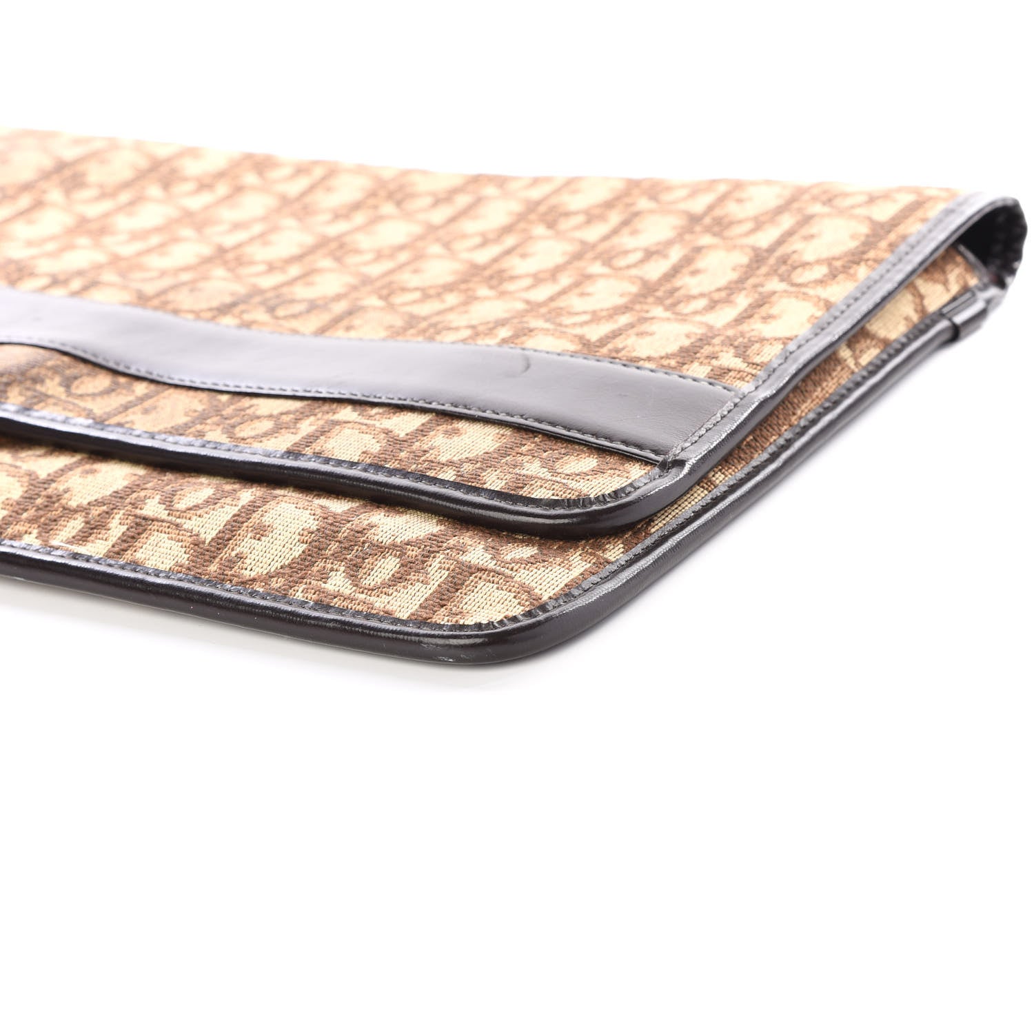Christian Dior Monogram Flap Clutch Brown 6 of 9