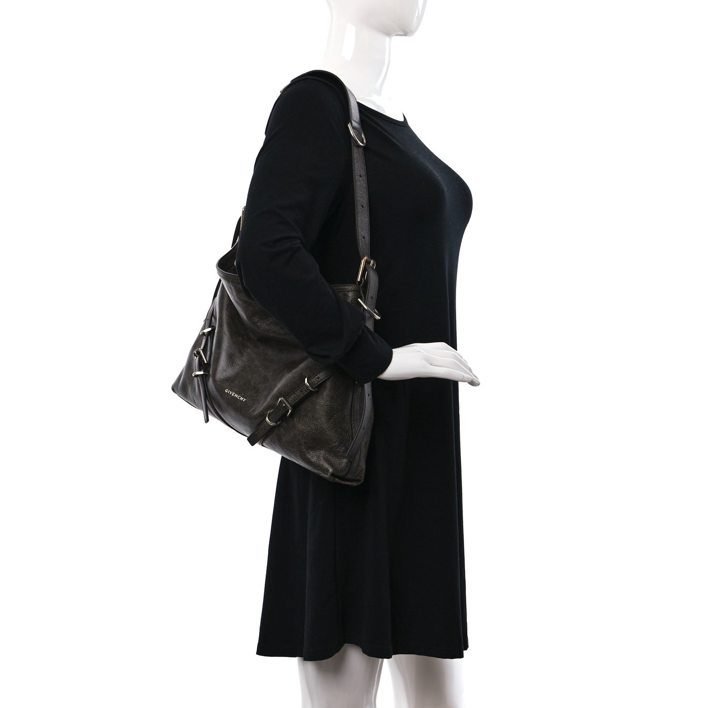 Tumbled Calfskin Medium Voyou Bag Walnut Brown