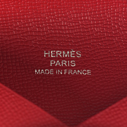 Hermes Epsom Calvi Card Case Rubis 6 of 7
