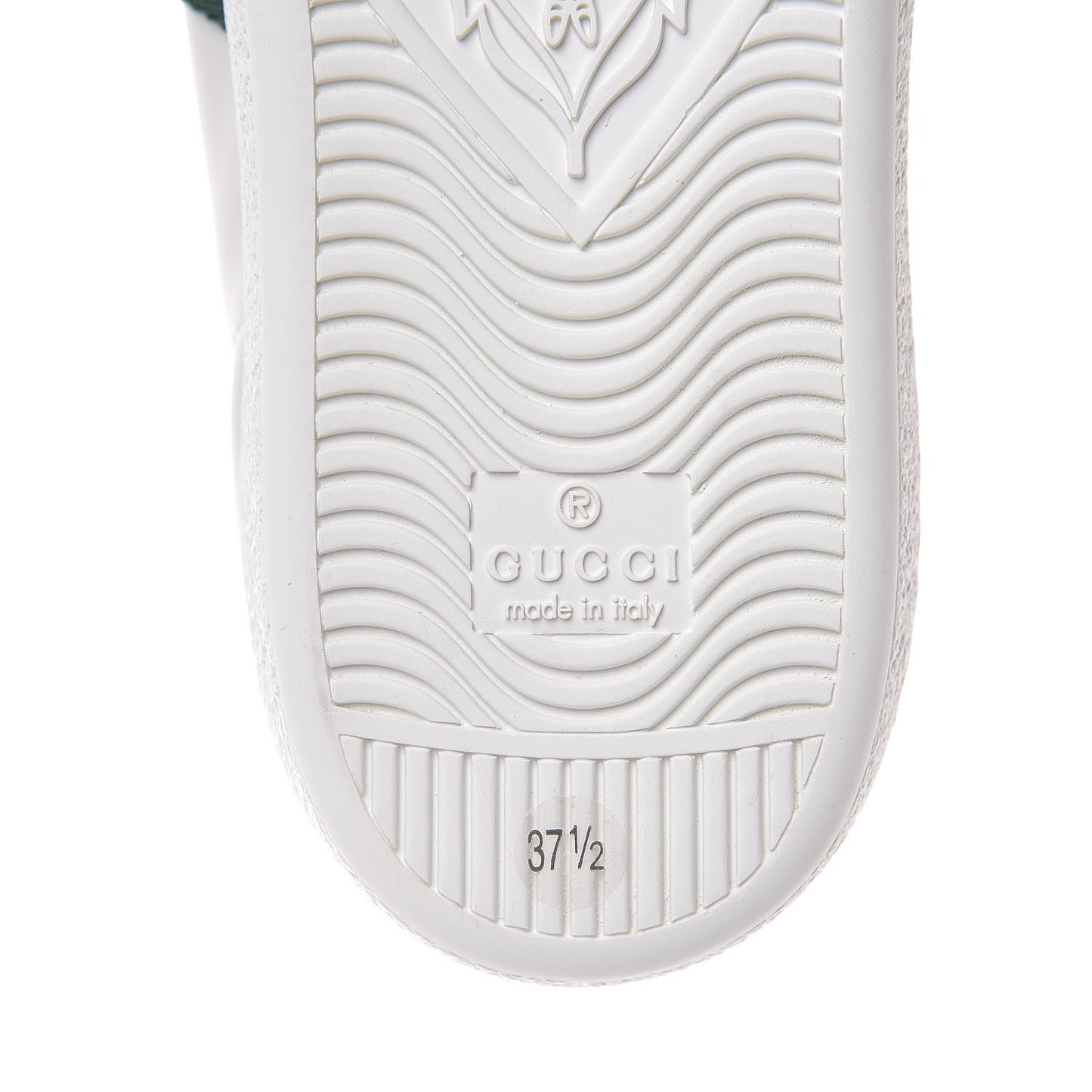 Calfskin Crocodile Web Womens Ace Sneakers 37.5 White Green