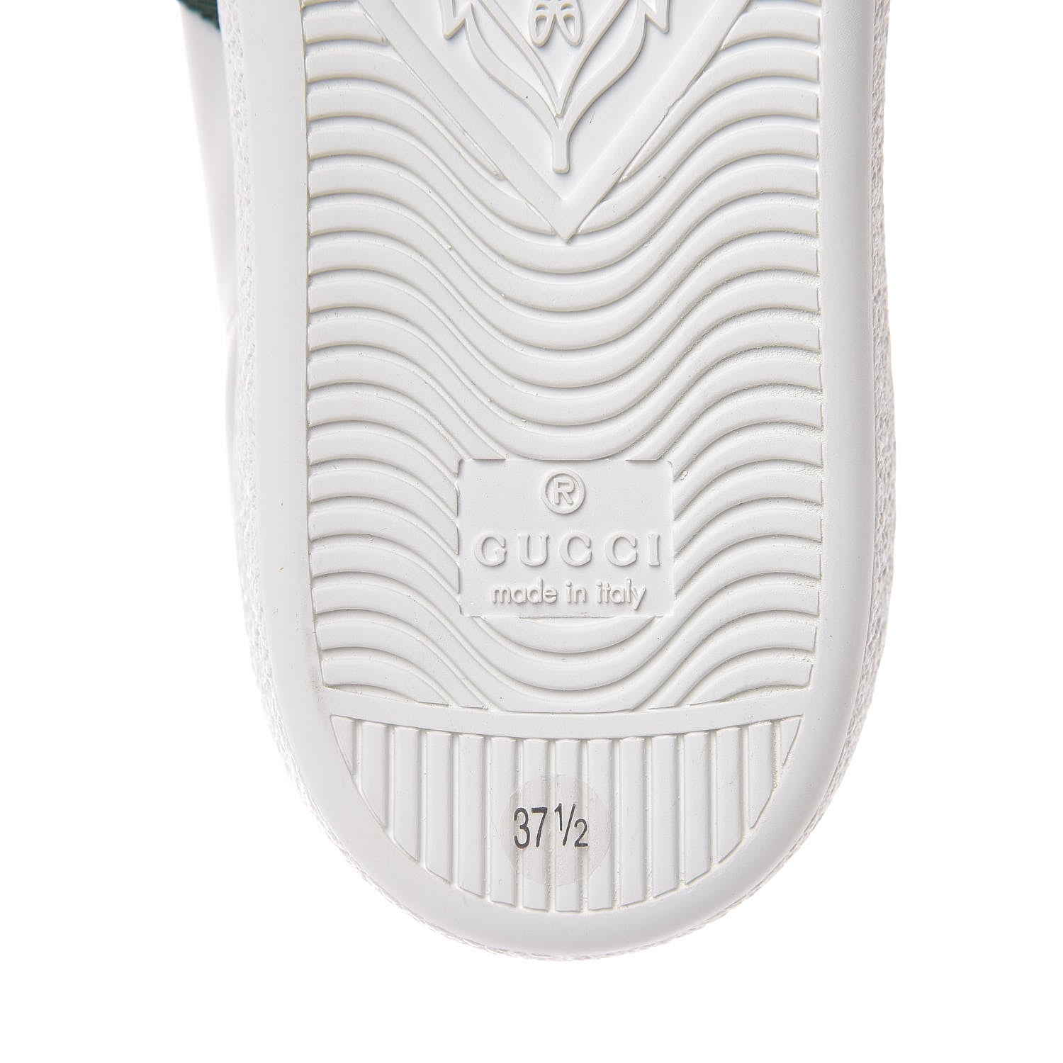 Gucci Calfskin Crocodile Web Womens Ace Sneakers 37.5 White Green 8 of 10
