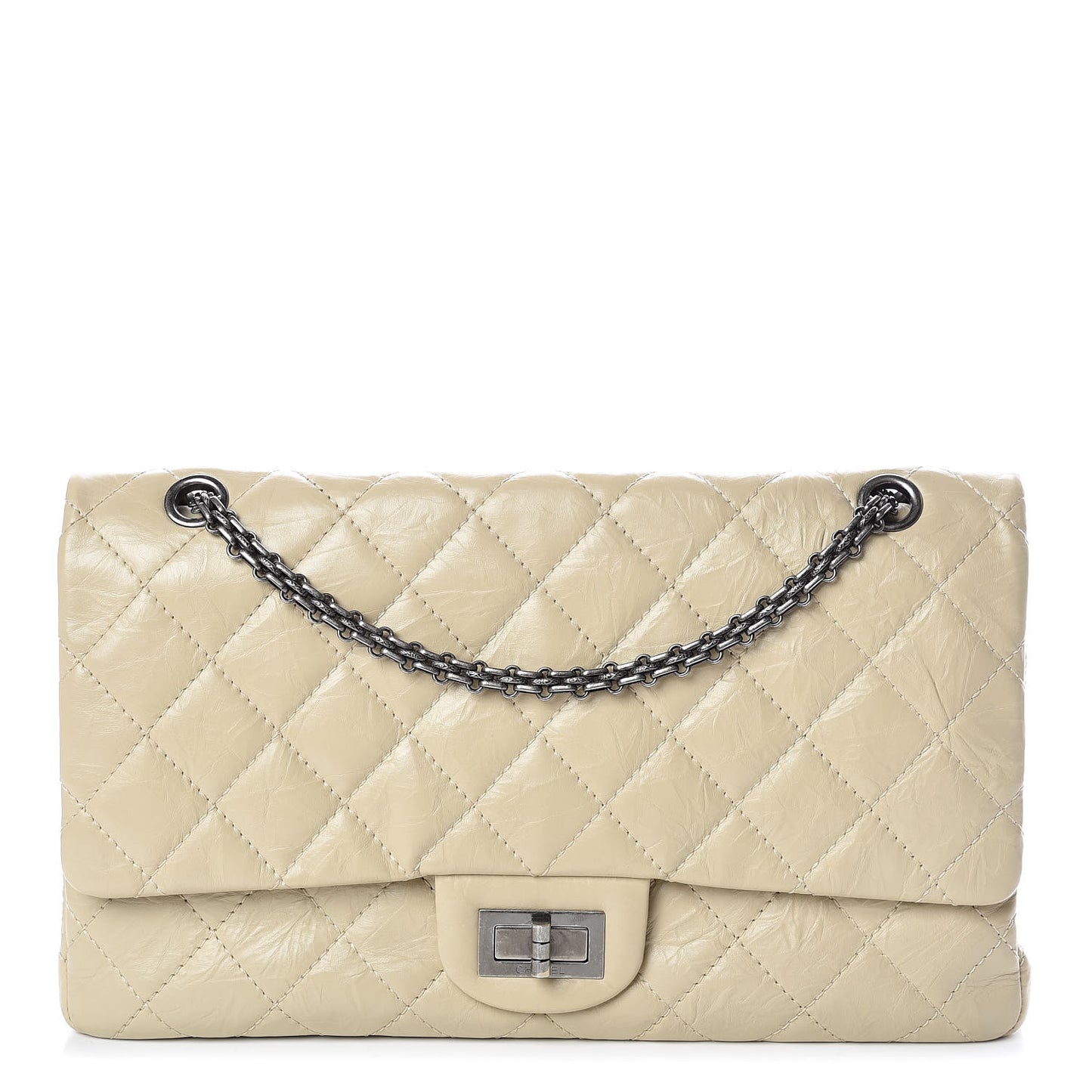 Aged Calfskin Quilted 2.55 Reissue 227 Flap Beige